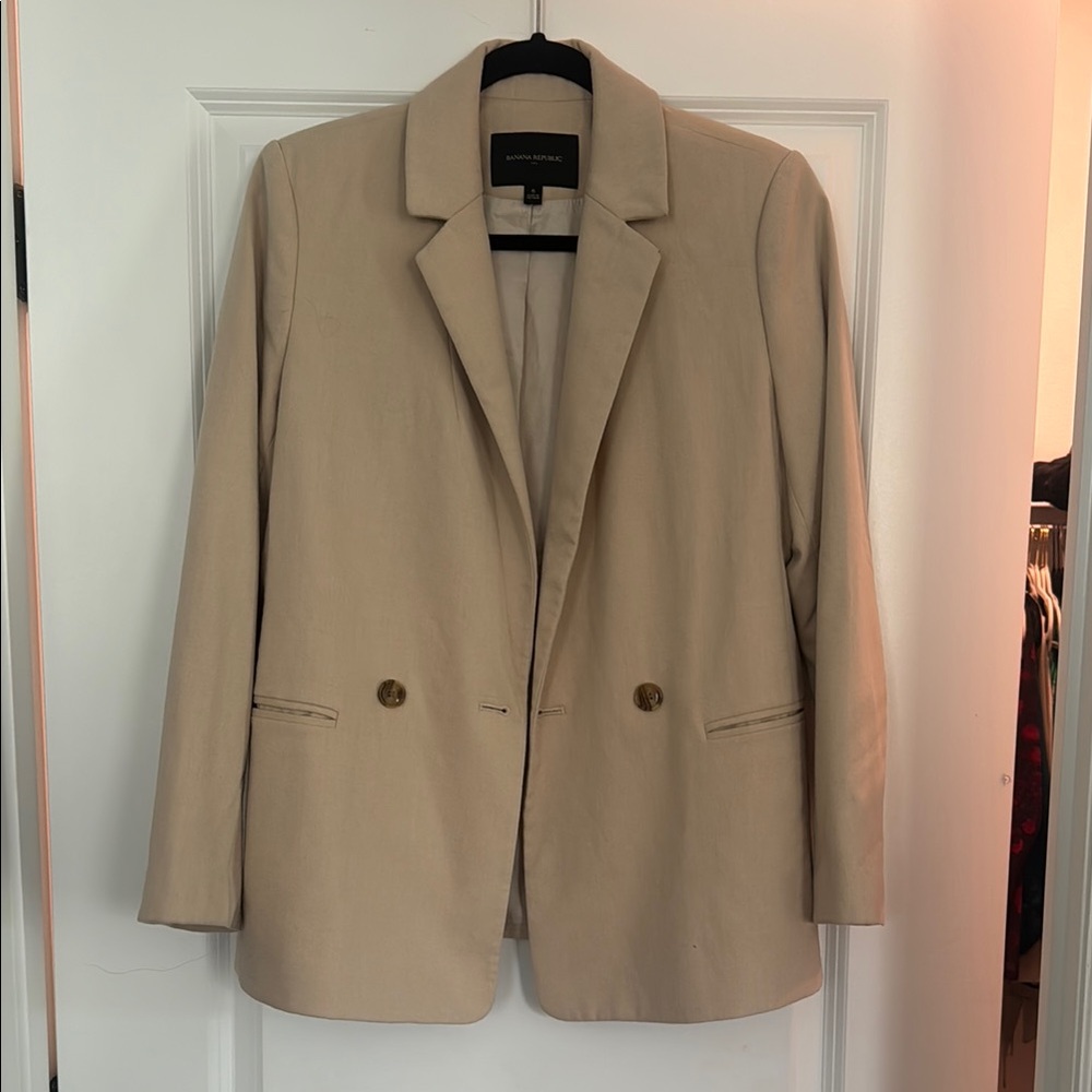 Banana Republic Tan Blazer Relaxed Fit Suit Jacket